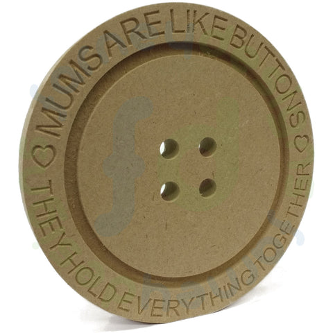Button Shape in 18mm MDF with Your Choice of Engraved Message