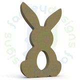 Easter Rabbit with Optional Egg Holder Cutout and Optional Bow - Style 6