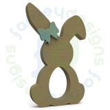 Easter Rabbit with Optional Egg Holder Cutout and Optional Bow - Style 7