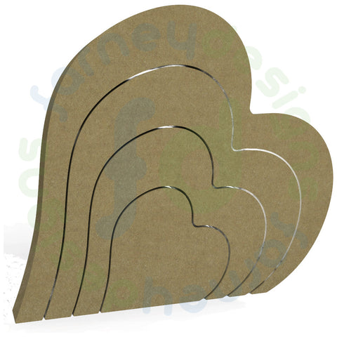 Stackable (Stacking Stackers) Heart Shape in 18mm MDF  - Free Standing