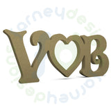 Victorian 18mm Free Standing Initials with Solid or Hollow Middle Heart