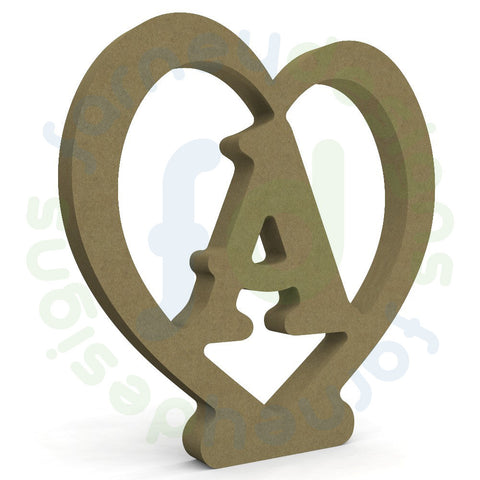 Belshaw 18mm Initial in a Free Standing Heart Frame