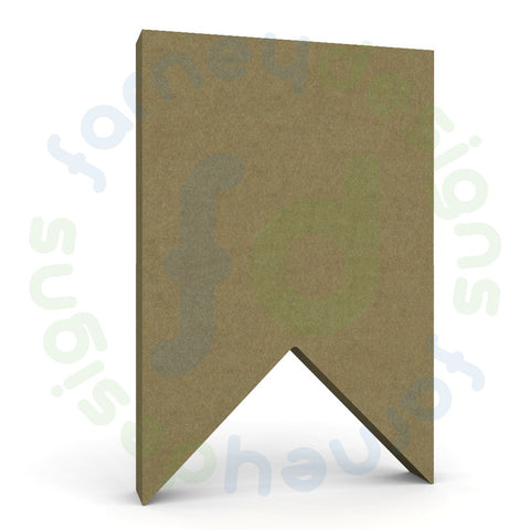 Bunting Flag Shape in 18mm MDF - Free Standing - Optional Holes - Style 1