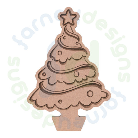 Christmas Tree with Engraved Details in 18mm MDF - Free Standing