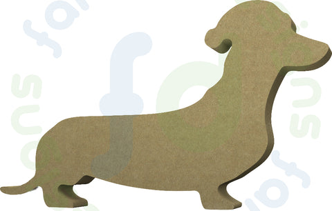 Dachshund Dog with Christmas Hat in 18mm MDF - Free Standing - Style 1
