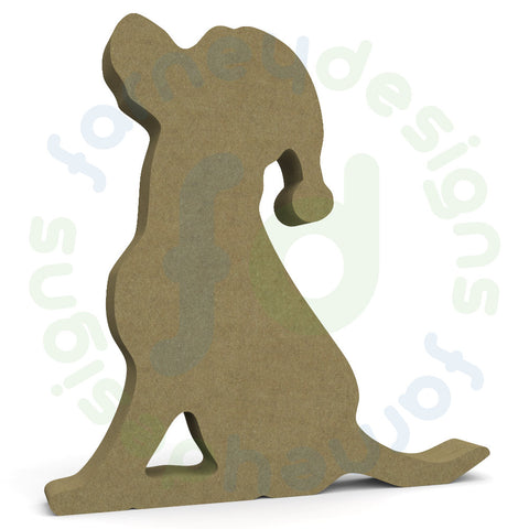 Labrador with Christmas Hat in 18mm MDF - Free Standing - Style 2