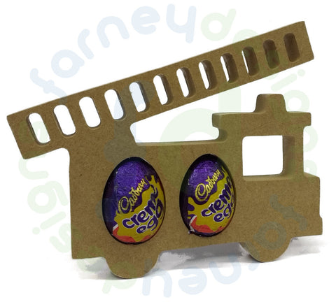 Easter Fire Engine Shape with Two Egg Holder Cutouts