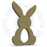 Easter Rabbit with Optional Egg Holder Cutout and Optional Bow - Style 6