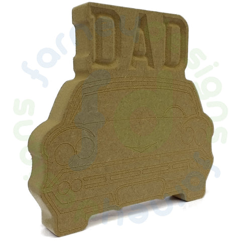 Engraved Plaque with DAD and American Style 60's Car in 18mm MDF - Free Standing
