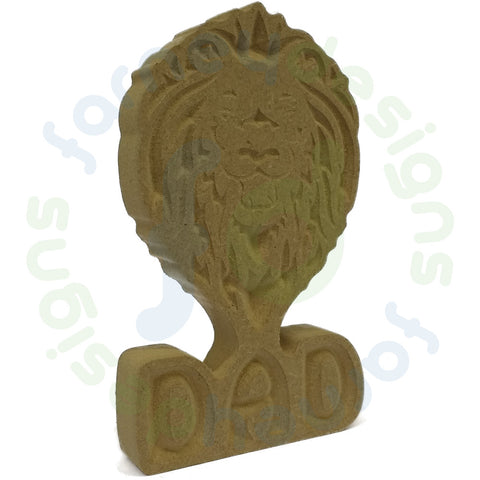 Engraved Plaque with Dad and Tribal Lion in 18mm MDF - Free Standing