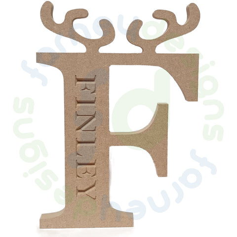 Georgia Bold Engraved Christmas Reindeer 18mm Free Standing Capital Letters