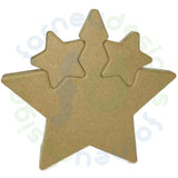 Five Pointed Star with Inset Stars (1,2 or 3) in 18mm MDF - Free Standing