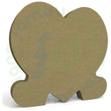 Heart Frame Supported by Two Small Hearts in 18mm MDF - Free Standing