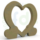 Heart Frame Supported by Two Small Hearts in 18mm MDF - Free Standing