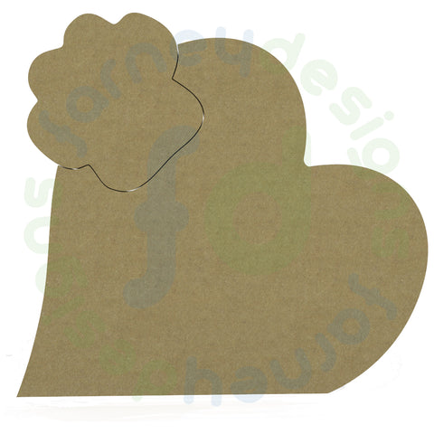 Heart Shape with Inset Removable Paw in 18mm MDF - Free Standing