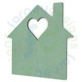 House Shape in 6mm MDF with heart cut out (two types)