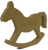 Free Standing Rocking Horse Shape in 18mm MDF with Engraved Name/Word