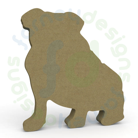 English Bulldog (sitting) in 18mm MDF - Free Standing - Style 1