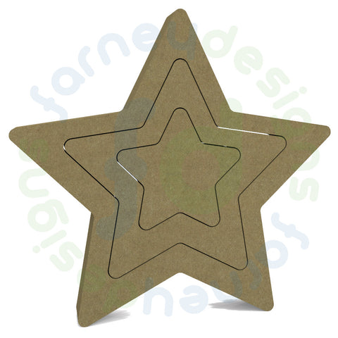 Stackable (Stacking Stackers) Star Shape in 18mm MDF  - Free Standing