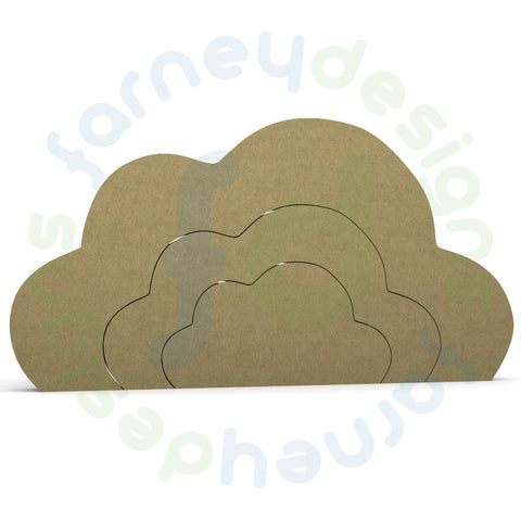 Stackable (Stacking Stackers) Cloud Shape in 18mm MDF  - Free Standing - Style 4