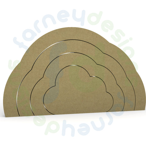 Stackable (Stacking Stackers) Cloud Shape in 18mm MDF - Free Standing - Style 1