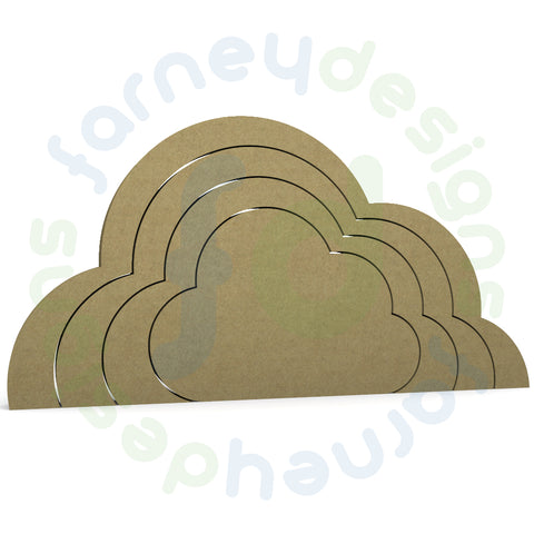 Stackable (Stacking Stackers) Cloud Shape in 18mm MDF - Free Standing - Style 2