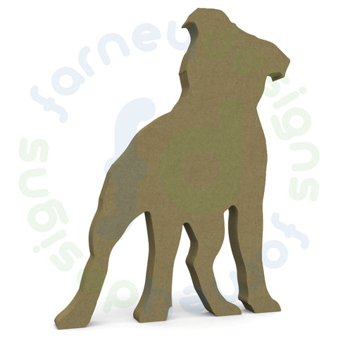 Staffordshire Bull Terrier (Staffy) Dog in 18mm MDF - Free Standing - Style 1