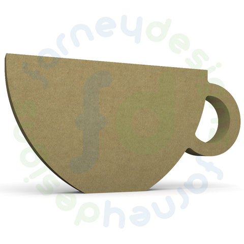 Tea Cup in 18mm MDF - Optional Engraving - Free Standing