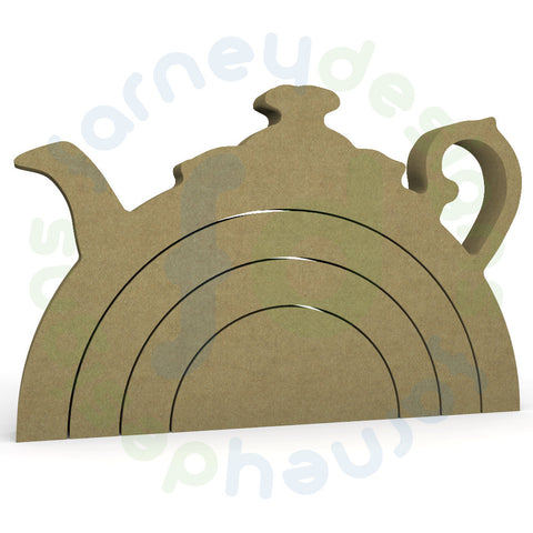 Teapot Stackable Rainbow in 18mm MDF - (Stacking Stackers)