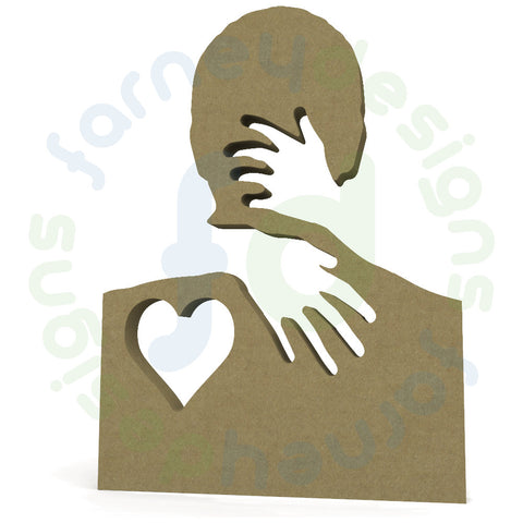 Lovers Embrace Valentines - 18mm MDF - Free Standing